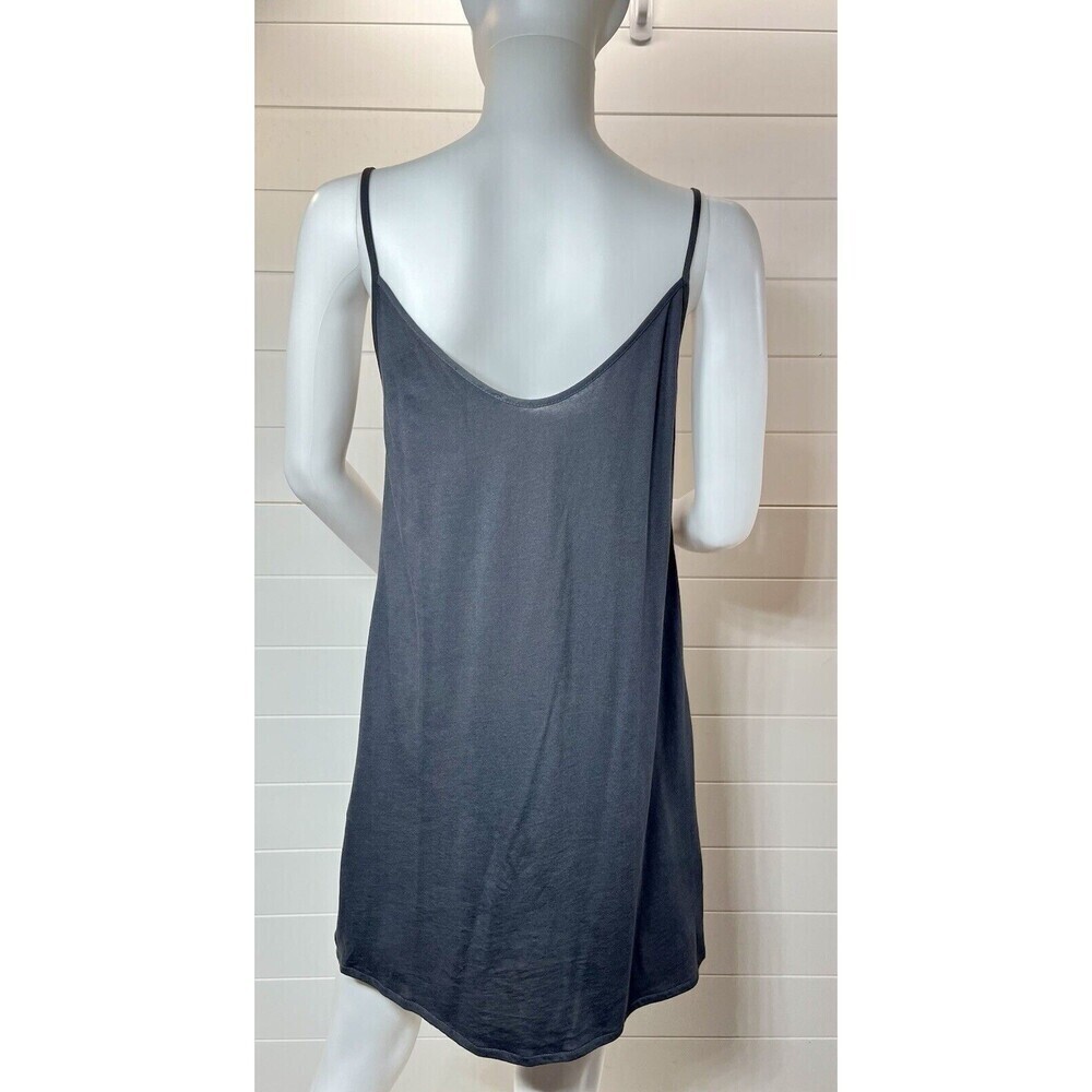 ZARA SLIP RUFFLE EFFECT SEXY MINI DRESS MED COMFY SOFT DARK GRAY FAIRY GRUNGE - Picture 6 of 12